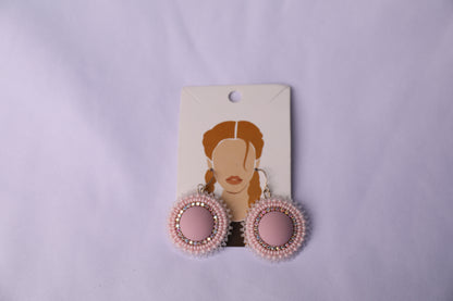 Handmade Round Beaded Earrings