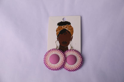 Handmade Round Beaded Earrings