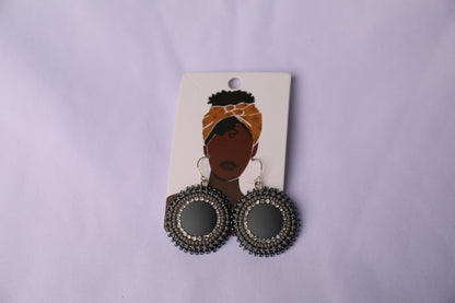 Handmade Round Beaded Earrings